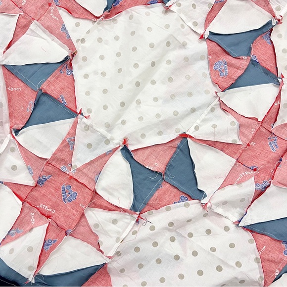 Handmade Holiday Log Cabin Patchwork Cotton fabric Queen size Quilt Top/Topper - Picture 3 of 3